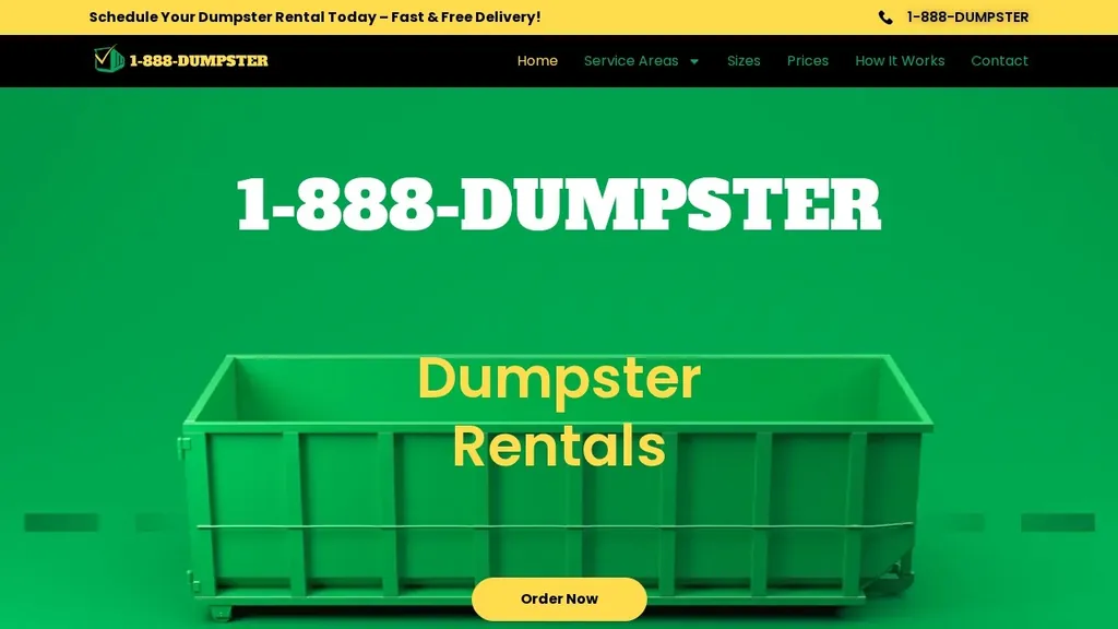 The 1-888-Dumpster website we designed and built